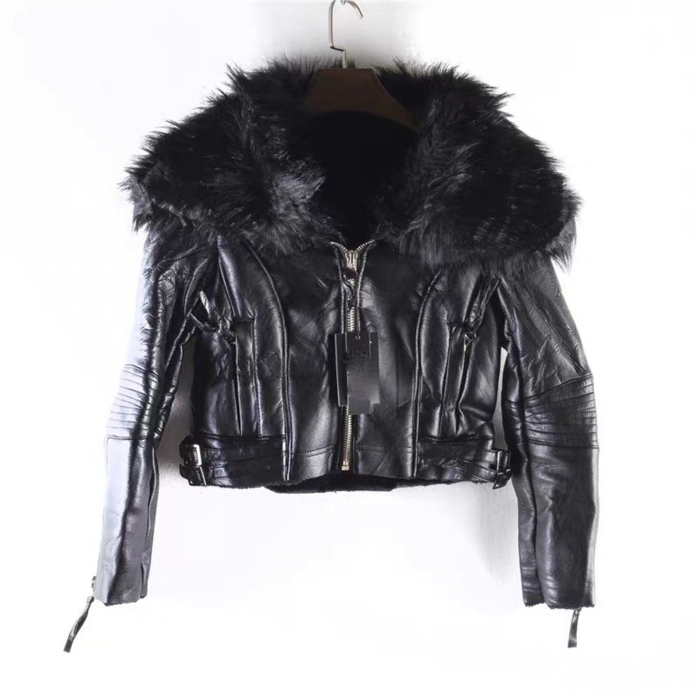 fancy black jacket women girls winter fur